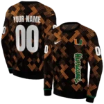 customized-miami-hurricanes-pixel-grid-orange-black-hoodie-best-selling.webp