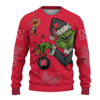 Nebraska Cornhuskers Sweater - Grinch Stare