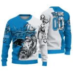 Carolina Panthers Sweater Custom Jesus Tear Blue White Best Selling