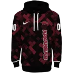 customized-arkansas-razorbacks-pixel-grid-red-black-hoodie-best-selling.webp
