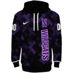 customized-northwestern-wildcats-pixel-grid-purple-black-hoodie-best-selling.webp