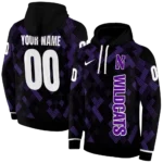 customized-northwestern-wildcats-pixel-grid-purple-black-hoodie-best-selling.webp