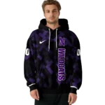 customized-northwestern-wildcats-pixel-grid-purple-black-hoodie-best-selling.webp