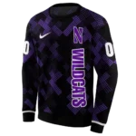 customized-northwestern-wildcats-pixel-grid-purple-black-hoodie-best-selling.webp