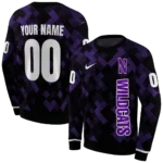 customized-northwestern-wildcats-pixel-grid-purple-black-hoodie-best-selling.webp