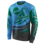 customized-tulane-green-wave-football-burst-green-gray-hoodie-best-selling.webp
