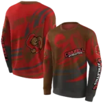 personalized-cornell-big-red-football-burst-red-gray-hoodie-best-selling.webp