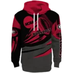personalized-georgia-bulldogs-football-burst-red-gray-hoodie-best-selling.webp