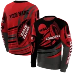 personalized-louisiana-ragin-cajuns-football-burst-red-gray-hoodie-best-selling.webp
