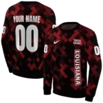 personalized-louisiana-ragin-cajuns-pixel-grid-red-black-hoodie-best-selling.webp