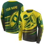personalized-oregon-ducks-football-burst-green-gray-hoodie-best-selling.webp