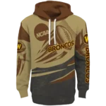 personalized-western-michigan-broncos-football-burst-brown-gray-hoodie-best-selling.webp
