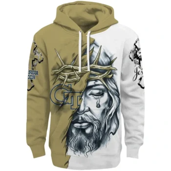 Custom Georgia Tech Yellow Jackets Jesus Tear Hoodie Best Selling