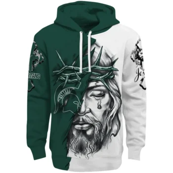Custom Michigan State Spartans Jesus Tear Hoodie Best Selling
