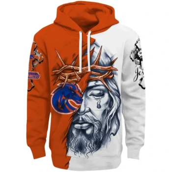 Customized Boise State Broncos Jesus Tear Hoodie Best Selling