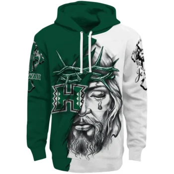 Customized Hawaii Rainbow Warriors Jesus Tear Hoodie Best Selling