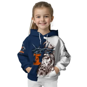 Customized Illinois Fighting Illini Jesus Tear Hoodie Top Rated