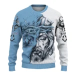 customized-north-carolina-tar-heels-jesus-tear-sweater-best-selling