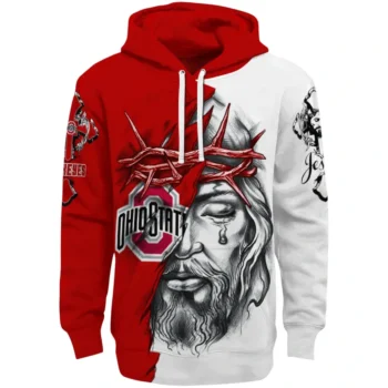 Customized Ohio State Buckeyes Jesus Tear Hoodie Best Selling