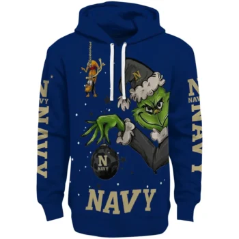 Navy Midshipmen Hoodie - Chirstmas Grinch