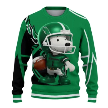 North Texas Mean Green Sweater - Helmet Snoopy