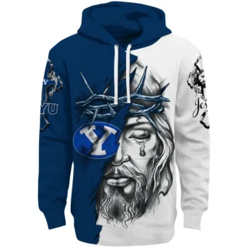 Personalized Byu Cougars Jesus Tear Hoodie Best Selling