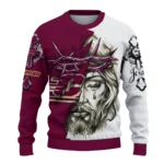 personalized-central-michigan-chippewas-jesus-tear-sweater-best-selling