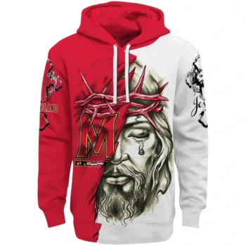Personalized Maryland Terrapins Jesus Tear Hoodie Best Selling