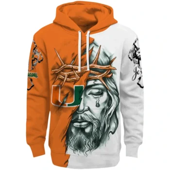 Personalized Miami Hurricanes Jesus Tear Hoodie Best Selling