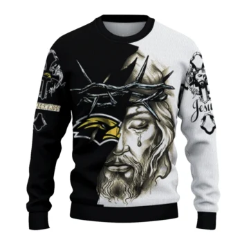 Southern Miss Golden Eagles Sweater - Personalized Jesus Tear Black and White