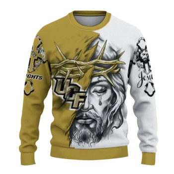 UCF Knights Sweater - Personalized Jesus Tear Yellow and White