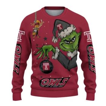 Temple Owls Sweater - Grinch Stare