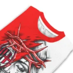Ac Milan Sweater Custom Jesus Tear Red White Best Selling
