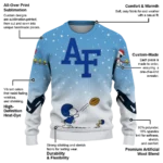 Air Force Falcons Sweater Custom Winter Football Snoopy Blue White Best Selling