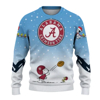 Alabama Crimson Tide Sweater Personalized Winter Football Snoopy Blue White Best Selling