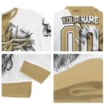 Anaheim Ducks Sweater Customized Jesus Tear Gold White Best Selling