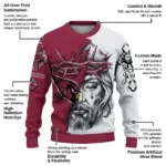 Arizona Cardinals Sweater Personalized Jesus Tear Red White Best Selling