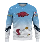 Arkansas Razorbacks Sweater Personalized Winter Football Snoopy Blue White Best Selling