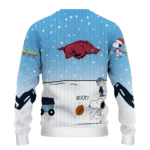 Arkansas Razorbacks Sweater Personalized Winter Football Snoopy Blue White Best Selling