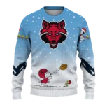 Arkansas State Red Wolves Sweater Customized Winter Football Snoopy Blue White Best Selling
