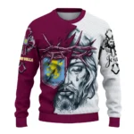 Aston Villa Sweater Custom Jesus Tear Claret White Best Selling