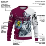 Aston Villa Sweater Custom Jesus Tear Claret White Best Selling