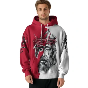 Atlanta Falcons Hoodie Custom Jesus Tear Red Latest Model