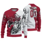 Atlanta Falcons Sweater Custom Jesus Tear Red White Best Selling