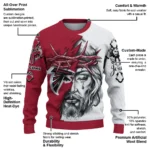 Atlanta Falcons Sweater Custom Jesus Tear Red White Best Selling