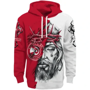 Atlanta Hawks Hoodie Custom Jesus Tear Red Best Selling