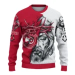 Atlanta Hawks Sweater Custom Jesus Tear Red White Best Selling