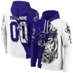 Baltimore Ravens Hoodie Customized Jesus Tear Purple Best Selling