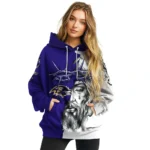 Baltimore Ravens Hoodie Customized Jesus Tear Purple Best Selling