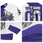 Baltimore Ravens Sweater Customized Jesus Tear Purple White Best Selling